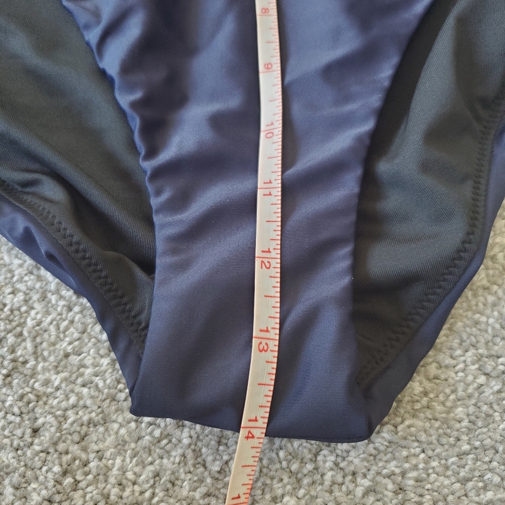 J.Crew plus front tie knot high rise bikini bottoms, 2XL, blue - Picture 6 of 11